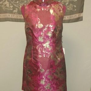 Laundry by Shelli Segal Women's Mock Neck Jacquard A-line Dress